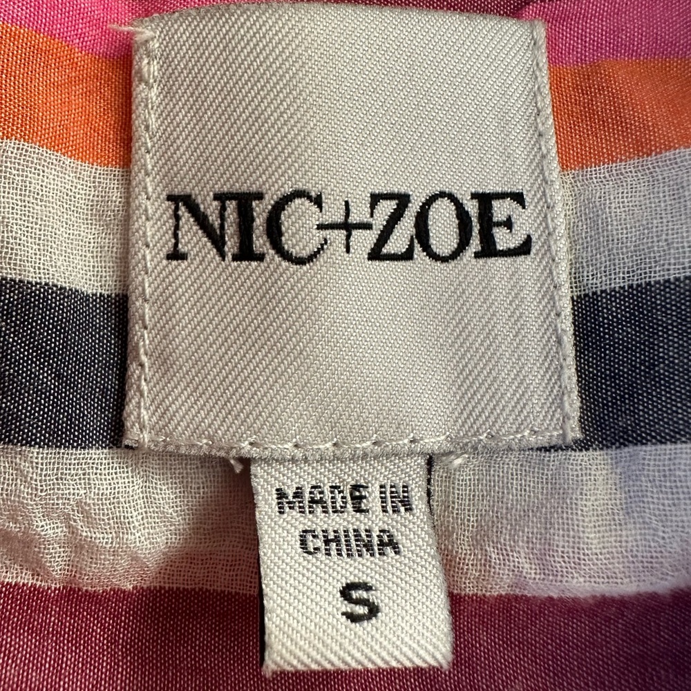 NIC + ZOE Striped Cotton Shirt Dress Size S - Picture 5 of 9